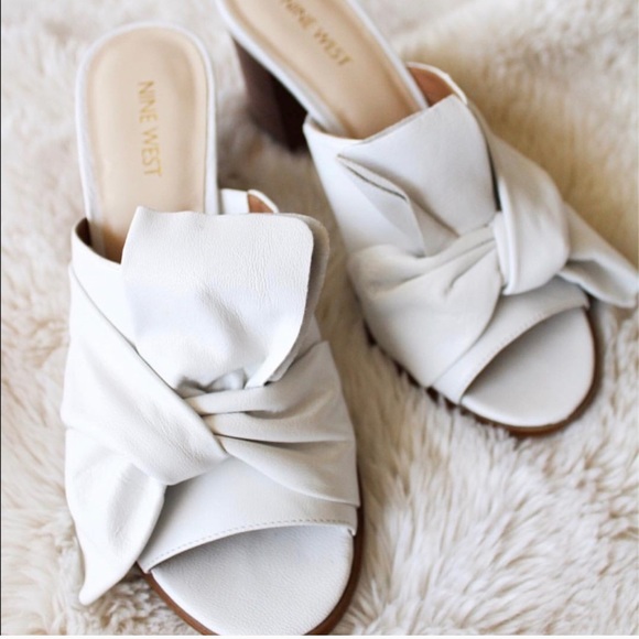 White Nine West Block Heels - Picture 1 of 10